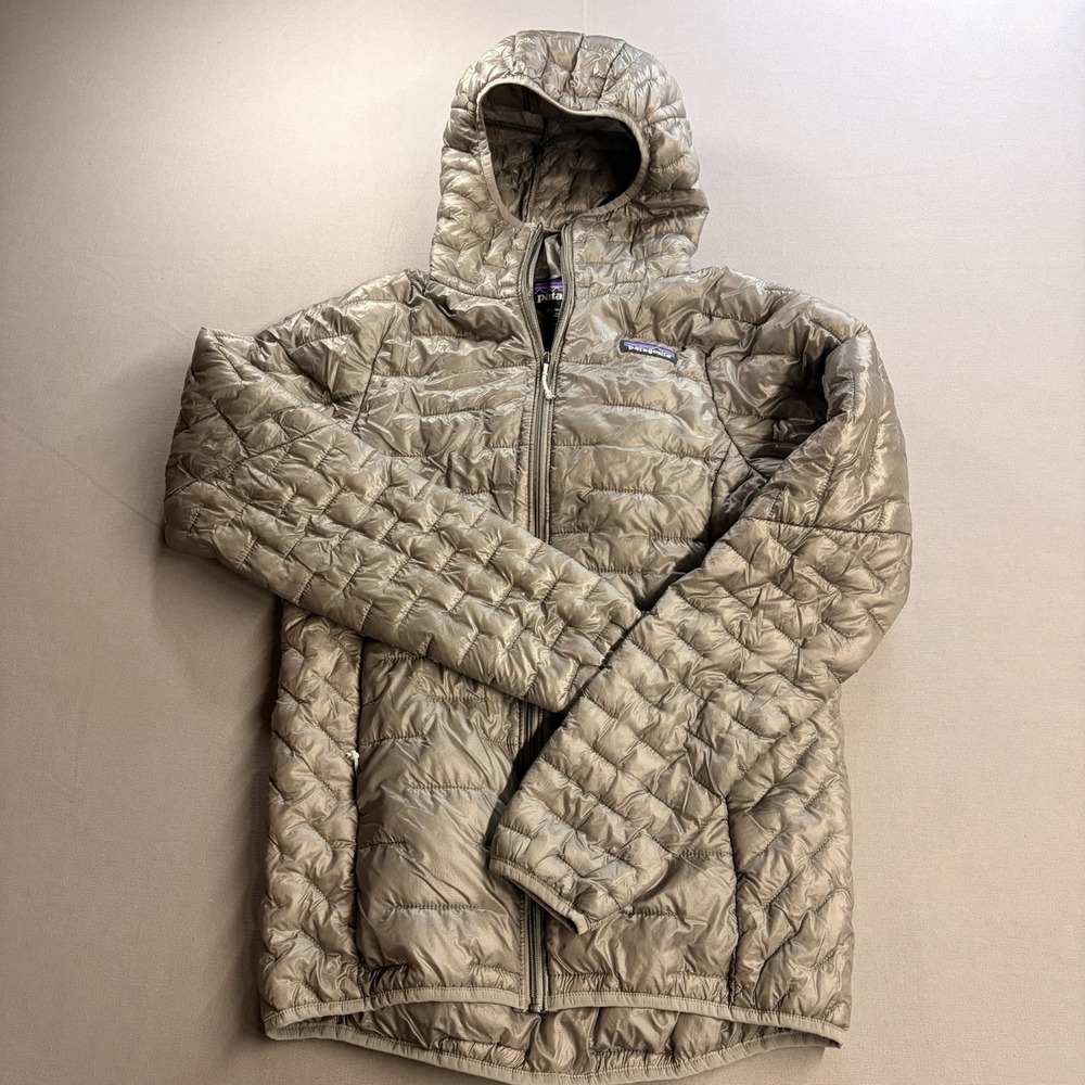 Patagonia Micro Puff Hoody Jacket Silver Gray Quilted Women's XS 84040